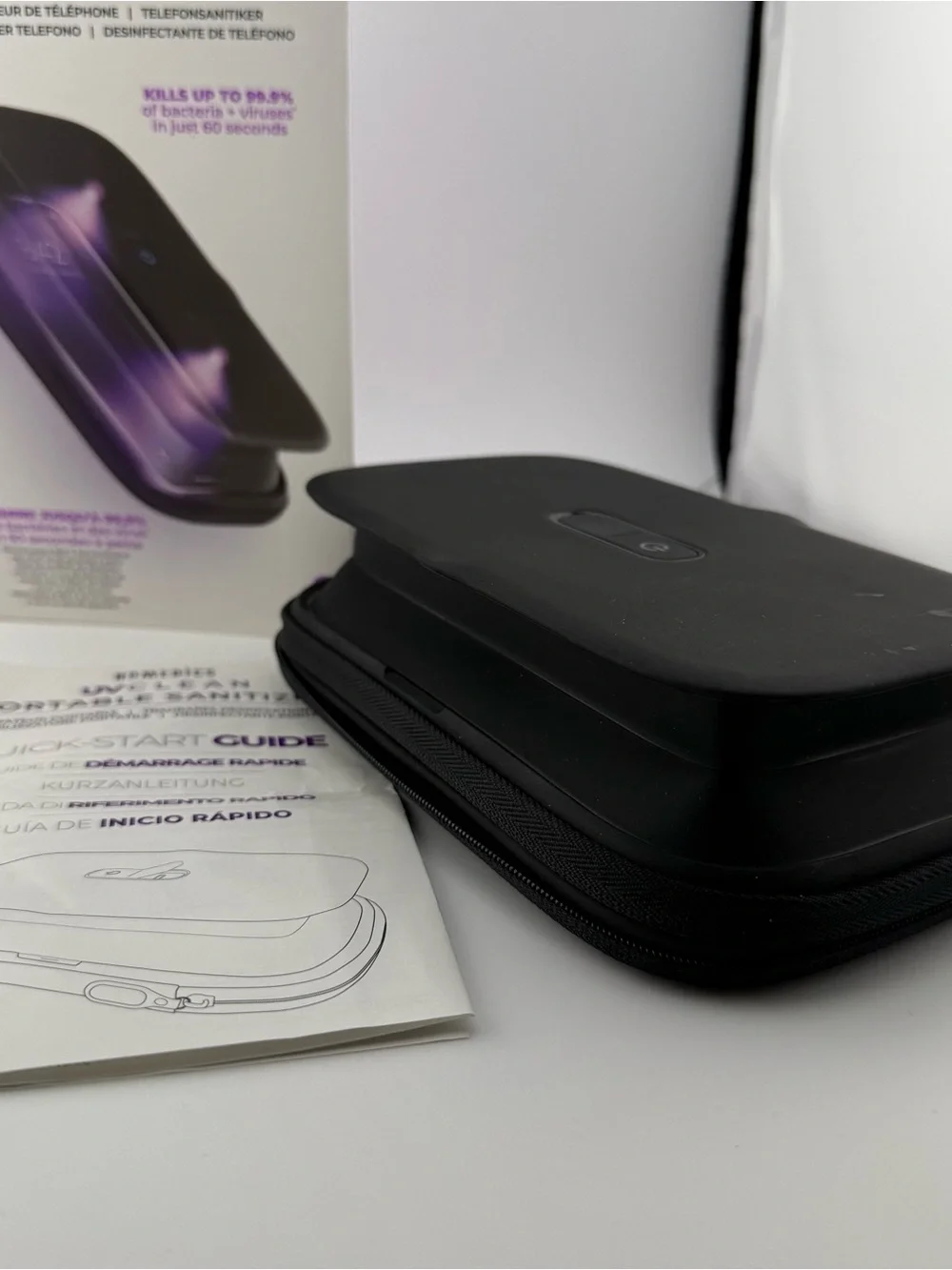 NEW HoMedics UV Clean Portable Phone Sanitizer Black germ sanitizer